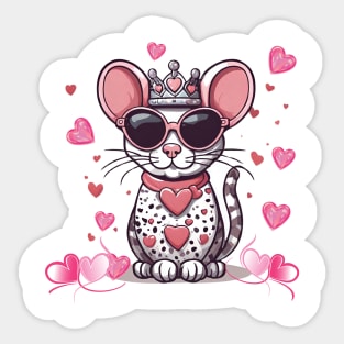 Valentine's Sweetheart: Mouse Monarch in Love Sticker